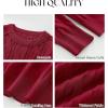 imageANRABESS Sweaters for Women Long Sleeve Crewneck Cable Knit Casual Loose Pullover Tops 2025 Trendy Fall Vintage OutfitsRed