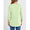 imageANRABESS Women 34 Length Sleeve Henley Tops V Neck Business Casual Work T Shirts 2025 Fall Outfits Fashion ClothesLight Green