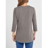 imageANRABESS Women 34 Length Sleeve Henley Tops V Neck Business Casual Work T Shirts 2025 Fall Outfits Fashion ClothesLight Taupe