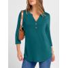 imageANRABESS Women 34 Length Sleeve Henley Tops V Neck Business Casual Work T Shirts 2025 Fall Outfits Fashion ClothesTeal