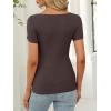 imageANRABESS Women Boat Neck Tops Short Sleeve TShirts Ribbed Knit Tight Fitted Basic Tees Shirts 2025 Summer ClothesBrown