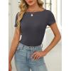 imageANRABESS Women Boat Neck Tops Short Sleeve TShirts Ribbed Knit Tight Fitted Basic Tees Shirts 2025 Summer ClothesDeep Grey