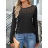 imageANRABESS Women Long Sleeve Shirts Lace Tops Business Work TShirts Dressy Casual Blouses 2025 Fall Trendy OutfitsBlack