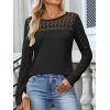 imageANRABESS Women Long Sleeve Shirts Lace Tops Business Work TShirts Dressy Casual Blouses 2025 Fall Trendy OutfitsBlack