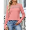imageANRABESS Women Long Sleeve Shirts Lace Tops Business Work TShirts Dressy Casual Blouses 2025 Fall Trendy OutfitsCoral