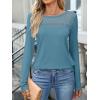 imageANRABESS Women Long Sleeve Shirts Lace Tops Business Work TShirts Dressy Casual Blouses 2025 Fall Trendy OutfitsCyan