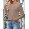 imageANRABESS Women Long Sleeve Shirts Lace Tops Business Work TShirts Dressy Casual Blouses 2025 Fall Trendy OutfitsLight Brown