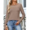 imageANRABESS Women Long Sleeve Shirts Lace Tops Business Work TShirts Dressy Casual Blouses 2025 Fall Trendy OutfitsLight Brown