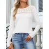 imageANRABESS Women Long Sleeve Shirts Lace Tops Business Work TShirts Dressy Casual Blouses 2025 Fall Trendy OutfitsWhite