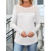 imageANRABESS Women Long Sleeve Shirts Lace Tops Business Work TShirts Dressy Casual Blouses 2025 Fall Trendy OutfitsWhite