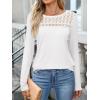 imageANRABESS Women Long Sleeve Shirts Lace Tops Business Work TShirts Dressy Casual Blouses 2025 Fall Trendy OutfitsWhite