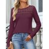 imageANRABESS Women Long Sleeve Shirts Lace Tops Business Work TShirts Dressy Casual Blouses 2025 Fall Trendy OutfitsWinered
