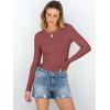 imageANRABESS Women Long Sleeve Shirts Rib Knit Slim Fit Tops Basic Tee 2025 Fall Outfits Casual TShirt Underscrubs Layer ClothesBrick Red