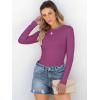 imageANRABESS Women Long Sleeve Shirts Rib Knit Slim Fit Tops Basic Tee 2025 Fall Outfits Casual TShirt Underscrubs Layer ClothesRose Purple