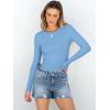imageANRABESS Women Long Sleeve Shirts Rib Knit Slim Fit Tops Basic Tee 2025 Fall Outfits Casual TShirt Underscrubs Layer ClothesSky Blue