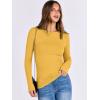 imageANRABESS Women Long Sleeve Shirts Rib Knit Slim Fit Tops Basic Tee 2025 Fall Outfits Casual TShirt Underscrubs Layer ClothesYellow