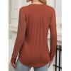 imageANRABESS Women Long Sleeve Shirts V Neck Pleated Tunic Top Business Dressy Casual Blouse 2025 Fall Fashion OutfitsBrown