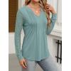 imageANRABESS Women Long Sleeve Shirts V Neck Pleated Tunic Top Business Dressy Casual Blouse 2025 Fall Fashion OutfitsLake Green