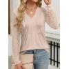 imageANRABESS Women Long Sleeve Shirts V Neck Pleated Tunic Top Business Dressy Casual Blouse 2025 Fall Fashion OutfitsOatmeal