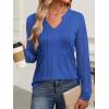 imageANRABESS Women Long Sleeve Shirts V Neck Pleated Tunic Top Business Dressy Casual Blouse 2025 Fall Fashion OutfitsRoyal Blue