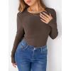 imageANRABESS Women Long Sleeve Thermal Shirt Fleece Tops 2025 Fall Winter Crew Neck Casual Base Layer TShirts Warm UndershirtsDark Brown