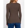 imageANRABESS Women Long Sleeve Thermal Shirt Fleece Tops 2025 Fall Winter Crew Neck Casual Base Layer TShirts Warm UndershirtsDark Brown