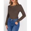 imageANRABESS Women Long Sleeve Thermal Shirt Fleece Tops 2025 Fall Winter Crew Neck Casual Base Layer TShirts Warm UndershirtsDark Brown
