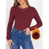 imageANRABESS Women Long Sleeve Thermal Shirt Fleece Tops 2025 Fall Winter Crew Neck Casual Base Layer TShirts Warm UndershirtsDark Red