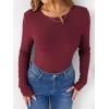 imageANRABESS Women Long Sleeve Thermal Shirt Fleece Tops 2025 Fall Winter Crew Neck Casual Base Layer TShirts Warm UndershirtsDark Red