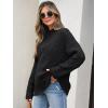 imageANRABESS Women Mock Turtle Neck Sweater Tunic Long Sleeve Cable Knit Casual Loose Work Pullover Tops 2025 Fall Winter OutfitsBlack