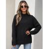 imageANRABESS Women Mock Turtle Neck Sweater Tunic Long Sleeve Cable Knit Casual Loose Work Pullover Tops 2025 Fall Winter OutfitsBlack