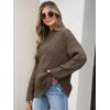 imageANRABESS Women Mock Turtle Neck Sweater Tunic Long Sleeve Cable Knit Casual Loose Work Pullover Tops 2025 Fall Winter OutfitsCoffee