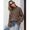 imageANRABESS Women Mock Turtle Neck Sweater Tunic Long Sleeve Cable Knit Casual Loose Work Pullover Tops 2025 Fall Winter OutfitsCoffee