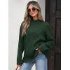 imageANRABESS Women Mock Turtle Neck Sweater Tunic Long Sleeve Cable Knit Casual Loose Work Pullover Tops 2025 Fall Winter OutfitsDeep Green