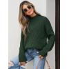 imageANRABESS Women Mock Turtle Neck Sweater Tunic Long Sleeve Cable Knit Casual Loose Work Pullover Tops 2025 Fall Winter OutfitsDeep Green