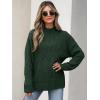 imageANRABESS Women Mock Turtle Neck Sweater Tunic Long Sleeve Cable Knit Casual Loose Work Pullover Tops 2025 Fall Winter OutfitsDeep Green