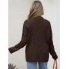 imageANRABESS Women Mock Turtle Neck Sweater Tunic Long Sleeve Cable Knit Casual Loose Work Pullover Tops 2025 Fall Winter OutfitsRed Brown