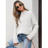 imageANRABESS Women Mock Turtle Neck Sweater Tunic Long Sleeve Cable Knit Casual Loose Work Pullover Tops 2025 Fall Winter OutfitsWhite