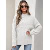 imageANRABESS Women Mock Turtle Neck Sweater Tunic Long Sleeve Cable Knit Casual Loose Work Pullover Tops 2025 Fall Winter OutfitsWhite