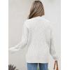 imageANRABESS Women Mock Turtle Neck Sweater Tunic Long Sleeve Cable Knit Casual Loose Work Pullover Tops 2025 Fall Winter OutfitsWhite