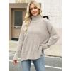 imageANRABESS Women Oversized Turtleneck Long Sleeve Spilt Fuzzy Knit Chunky 2025 Fall Pullover Sweaters Tops Winter Warm ClothesBeige