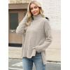 imageANRABESS Women Oversized Turtleneck Long Sleeve Spilt Fuzzy Knit Chunky 2025 Fall Pullover Sweaters Tops Winter Warm ClothesBeige