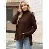 imageANRABESS Women Oversized Turtleneck Long Sleeve Spilt Fuzzy Knit Chunky 2025 Fall Pullover Sweaters Tops Winter Warm ClothesDeep Brown