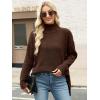 imageANRABESS Women Oversized Turtleneck Long Sleeve Spilt Fuzzy Knit Chunky 2025 Fall Pullover Sweaters Tops Winter Warm ClothesDeep Brown