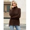 imageANRABESS Women Oversized Turtleneck Long Sleeve Spilt Fuzzy Knit Chunky 2025 Fall Pullover Sweaters Tops Winter Warm ClothesDeep Brown