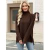 imageANRABESS Women Oversized Turtleneck Long Sleeve Spilt Fuzzy Knit Chunky 2025 Fall Pullover Sweaters Tops Winter Warm ClothesDeep Brown