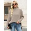 imageANRABESS Women Oversized Turtleneck Long Sleeve Spilt Fuzzy Knit Chunky 2025 Fall Pullover Sweaters Tops Winter Warm ClothesLight Khaki
