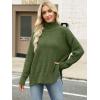 imageANRABESS Women Oversized Turtleneck Long Sleeve Spilt Fuzzy Knit Chunky 2025 Fall Pullover Sweaters Tops Winter Warm ClothesOlive Green