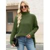 imageANRABESS Women Oversized Turtleneck Long Sleeve Spilt Fuzzy Knit Chunky 2025 Fall Pullover Sweaters Tops Winter Warm ClothesOlive Green