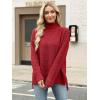imageANRABESS Women Oversized Turtleneck Long Sleeve Spilt Fuzzy Knit Chunky 2025 Fall Pullover Sweaters Tops Winter Warm ClothesRed